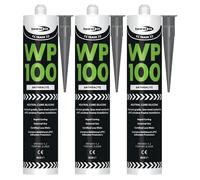 Bond It WP100 EU4 Premium Neutral Cure Oxime Silicone Sealant - 3x Anthracite, 380ml | High-Performance Silicone - Mould-Resistant - Permanently Flexible | Sealant for Building & Construction Joints