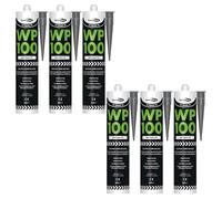 Bond It WP100 EU4 Premium Neutral Cure Oxime Silicone Sealant - 6x Anthracite, 380ml | High-Performance Silicone - Mould-Resistant - Permanently Flexible | Sealant for Building & Construction Joints