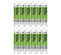 Bond It WP100 Premium Neutral Cure Oxime Silicone Sealant - 12x Agate Grey, 285ml | High-Performance Silicone - Mould-Resistant - Permanently Flexible | Sealant for Building & Construction Joints