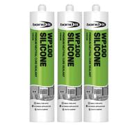Bond It Wp100 Premium Neutral Cure Oxime Silicone Sealant - 3X Cream, 285Ml - Mould-Resistant - Flexible Building Sealant