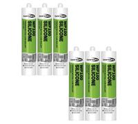 Bond It WP100 Premium Neutral Cure Oxime Silicone Sealant - 6x Agate Grey, 285ml | High-Performance Silicone - Mould-Resistant - Permanently Flexible | Sealant for Building & Construction Joints