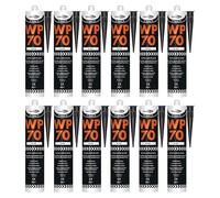 Bond It WP70 Neutral Cure Oxime Silicone Sealant - 12x Black, 285ml | Professional-Grade Silicone Sealant | High Gloss - Flexible - Weatherproof | Sealant for Home - Building & Professionals Use
