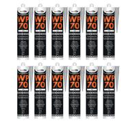 Bond It Wp70 Neutral Cure Oxime Silicone Sealant - 12X Grey, 285Ml - Flexible - Weatherproof Building Sealant