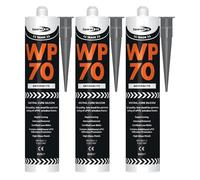 Bond It WP70 Neutral Cure Oxime Silicone Sealant - 3x Anthracite, 285ml | Professional-Grade Silicone Sealant | High Gloss - Flexible - Weatherproof | Sealant for Building & Professionals Use