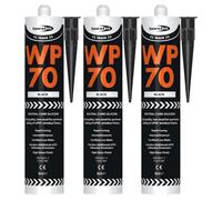 Bond It Wp70 Neutral Cure Oxime Silicone Sealant - 3X Black, 285Ml - Flexible - Weatherproof Building Sealant