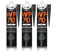 Bond It WP70 Neutral Cure Oxime Silicone Sealant - 3x Black, 285ml | Professional-Grade Silicone Sealant | High Gloss - Flexible - Weatherproof | Sealant for Home - Building & Professionals Use
