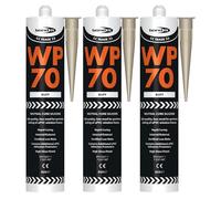 Bond It WP70 Neutral Cure Oxime Silicone Sealant - 3x Buff, 285ml | Professional-Grade Silicone Sealant | High Gloss - Flexible - Weatherproof | Sealant for Home - Building & Professionals Use