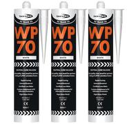 Bond It WP70 Neutral Cure Oxime Silicone Sealant - 3x White, 285ml | Professional-Grade Silicone Sealant | High Gloss - Flexible - Weatherproof | Sealant for Home - Building & Professionals Use