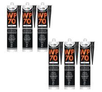 Bond It WP70 Neutral Cure Oxime Silicone Sealant - 6x Black, 285ml | Professional-Grade Silicone Sealant | High Gloss - Flexible - Weatherproof | Sealant for Home - Building & Professionals Use