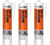 Bond It WP70 White Silicone Sealant Pack 3 x 285ml - Neutral Cure Waterproof Silicone Sealant, Exterior Window Frame Sealant, uPVC & Glass Adhesion, All Weather Sealant