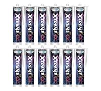 Bond It XTREME Anti-Mould Silicone Sealant - 12x Grey, 310ml | Waterproof - High-Performance Sealant - Strong Adhesion | Sanitary Sealant for Bathrooms - Kitchens & Wet Areas