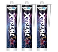 Bond It XTREME Anti-Mould Silicone Sealant - 3x Grey, 310ml | Waterproof - High-Performance Sealant - Strong Adhesion | Sanitary Sealant for Bathrooms - Kitchens & Wet Areas