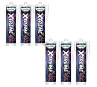 Bond It XTREME Anti-Mould Silicone Sealant - 6x White, 310ml | Waterproof - High-Performance Sealant - Strong Adhesion | Sanitary Sealant for Bathrooms - Kitchens & Wet Areas