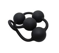 Bondage Anal Beads for Men/Women 100% Silicone with Safe Pull Ring-Easy to Clean Toys,BPA & Phthalate Free,BDSM Anal Plug (M)