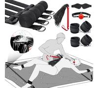 Bondage BDSM Sex Toys Bed Restraints - Under The Bed Restraints Kit with Waterproof Sex Bed Sheets for Couples, Bondage Straps Ball Gag Blindfold Sex Whips Set, Sex Toys for Couple