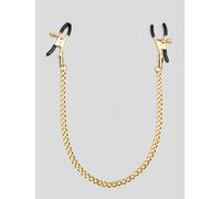 Bondage Boutique Adjustable Nipple Clamps with Gold Chain - Gold Gold