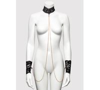 Bondage Boutique Black Lace Collar and Cuffs - Black Black