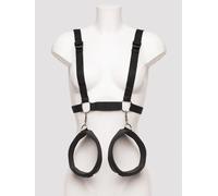 Bondage Boutique Harness with Wrist and Thigh Restraints - Black Black