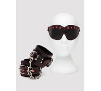 Bondage Boutique Heart Blindfold and Cuff Set (2 pieces) - Black Black