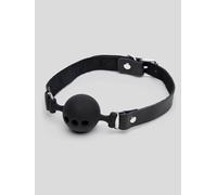 Bondage Boutique Medium Silicone Breathable Ball Gag - Black Black