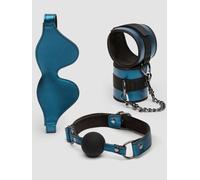 Bondage Boutique Metallic Fantasy Bondage Kit (3 Piece) - Blue Blue
