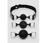 Bondage Boutique Silicone Ball Gag Training System - Black Black