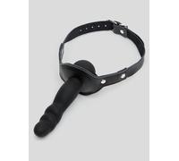 Bondage Boutique Silicone Gag with Dildo 5 Inch. - Black Black