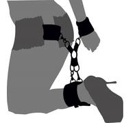 Bondage Box Hogtie Set of 4 Restraints with Metal Ring - Black