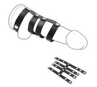 Bondage Chastity Cock Cage BDSM Penis Ring Slave Restraints Leather Cock Ring Ball Stretcher Sex Toys for Men Erotic Tools(AT-080-Style6)