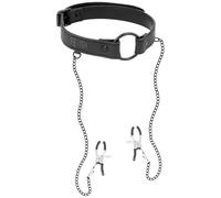 Bondage collar with nipple clamps, Poids 0.145 Kg