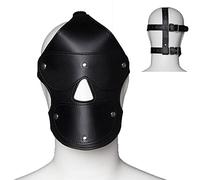 Bondage Headband with Gag and Removable Blindfold and Mask SM Leather Headband PVC Gagging Ball Adjustable Fun Flirting Sex Toy for Couples Women Men Ultimate