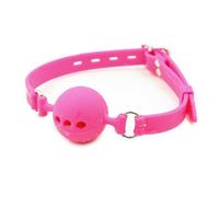 Bondage Masters Ball Gag Full Silicone, Lockable Breathable Mouth Gag,