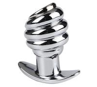 Bondage Masters Butt Plug Metal Hollow Tunnel Plug, Silver