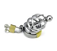 Bondage Masters Chastity Cage Chastity Device, Max Secure Cage, Removable Urethral Tube, Hinged Style Back Ring