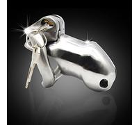 Bondage Masters Chastity Cage Male Chastity Device Hidden Lock, Body Contour Back Ring