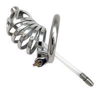 Bondage Masters Chastity Cage Male Chastity Device, Medical Grade Stainless Steel, Urethral Tube, 50 mm Back-Ring