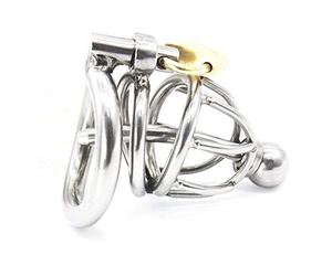 Bondage Masters Chastity Cage Male Chastity Device with Removable Urethral Tube