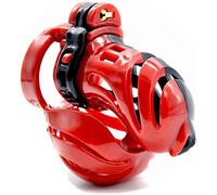 Bondage Masters Chastity Device, Balls Cage Electro Sex E-Stim, Removable Urethral Tube (cage, Plug and Lead only),Red