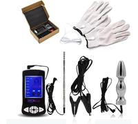 Bondage Masters E Stim Electro Sex Urethral Plug, Nipple Clamps, Butt Plug, Mitts