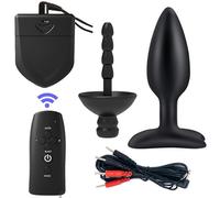 Bondage Masters Electro Sex E-Stim, Anal and Penis Plug Set & Wireless Remote Control