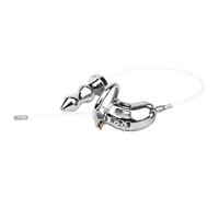 Bondage Masters Inverted Chastity Cage with Urine Enema Anal Plug Medical Grade Stainless Steel