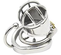 Bondage Masters Male Chastity Device, Removable Pain Ring & Scrotum Bar,Silver