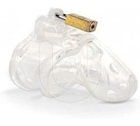Bondage Masters Male Chastity Device, Silicone Cage, Clear White