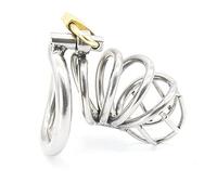 Bondage Masters Male Chastity Device, with Air Flow Cage and Ergonomic Secure Back Ring, Silver