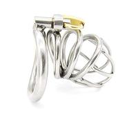 Bondage Masters Male Chastity Device, with Air Flow Cage and Ergonomic Secure Back Ring, Silver