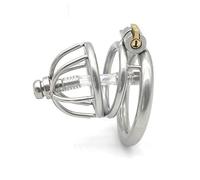 Bondage Masters Male Chastity Device with Air Flow Short Cage, Removable Urethral Tube, Comfort Style Back Ring