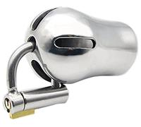 Bondage Masters Male Chastity Device with Prince Albert PA Lock, Silver