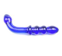 Bondage Masters Sex Toy Sensual Glass Dildo Butt Plug Prostate Massager, 17 cm, Blue Bender