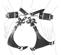 Bondage Restraints Kit for Couples - Adjustable BDSM Harness Set with Handcuffs, Straps and Bows, Faux Leather Bondage Gear for Adult Role Play