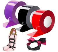 Bondage Sex Tape Set BDSM Sex Toys, 3 Pack Black Purple & Red Bondage Tape with Blindfold Bondage Restraints Sex Things for Couples Kinky BDSM Toys Reusable Sex Rope Sex Straps Adult Couples Sex Toys